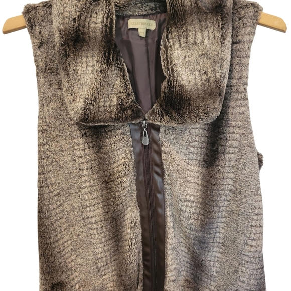 Kerry Brooke Faux Fur Zippered Vest Lined Fun & Funky Med - Picture 9 of 9